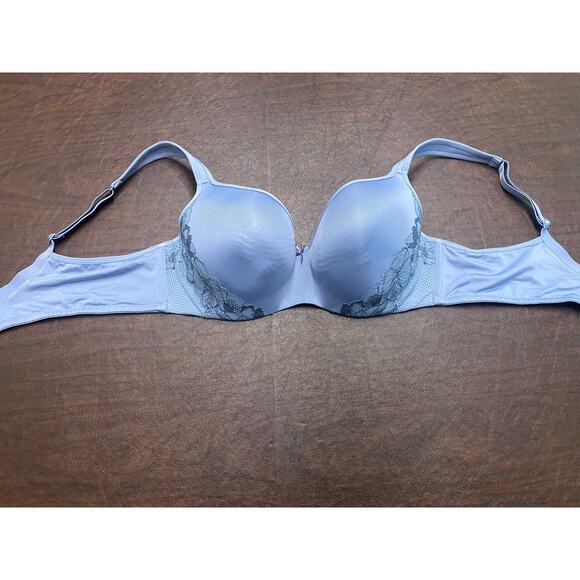 Cacique Bra Balconette Women's 40C Underwire Wide Straps Lilac Lace Sexy T-shirt - Picture 10 of 10